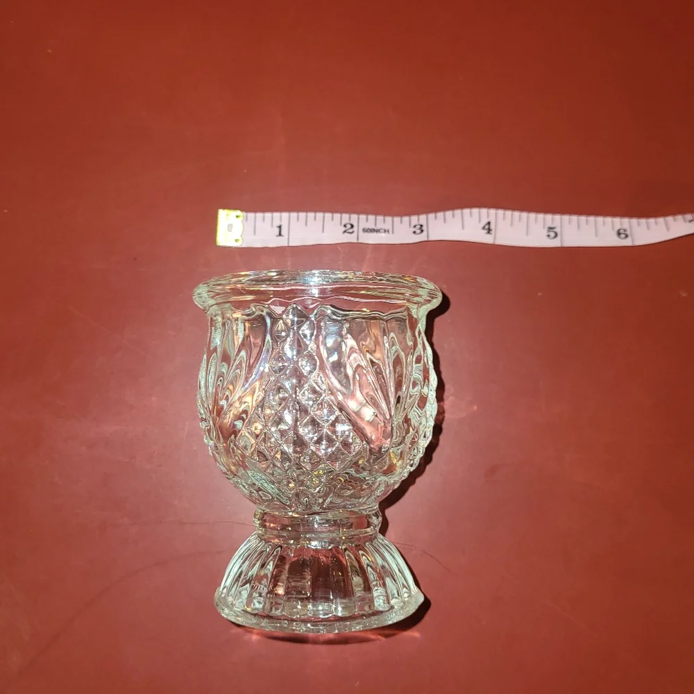 Avon Crystal Votive Candle Holder Bud Vase Vintage Glass